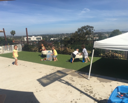 Cooling off on hot day Vista home daycare