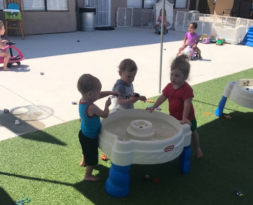 Water play time on hot day