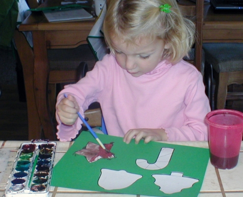 Watercolor painting at Vista daycare